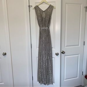 Long Lace Formal Gown by Betsy & Adam